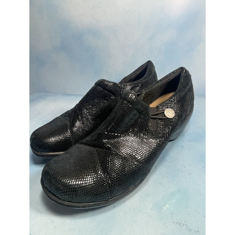 Clarks Collection 15260 Soft Cushion Black Slip On Shoes Size 9.5 M!